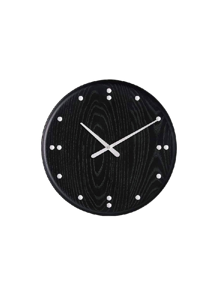 Oak Material Minimalist Design Black Dial Silent Movement Circular Shape Decorative Wall Mounted Timekeeping Clock
