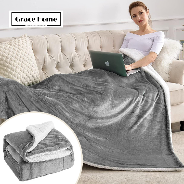 2024 Factory Wholesale Home Textile Reversible Super Soft Flannel Fleece Blanket