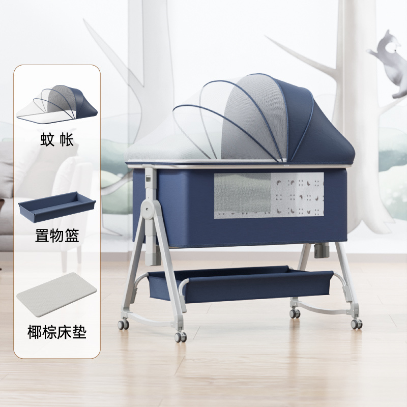 Colorful Baby Room Furniture Portable Baby Crib with Collapsible Side