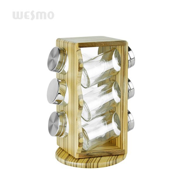 Kitchenware Revolving Bamboo Spice Rack