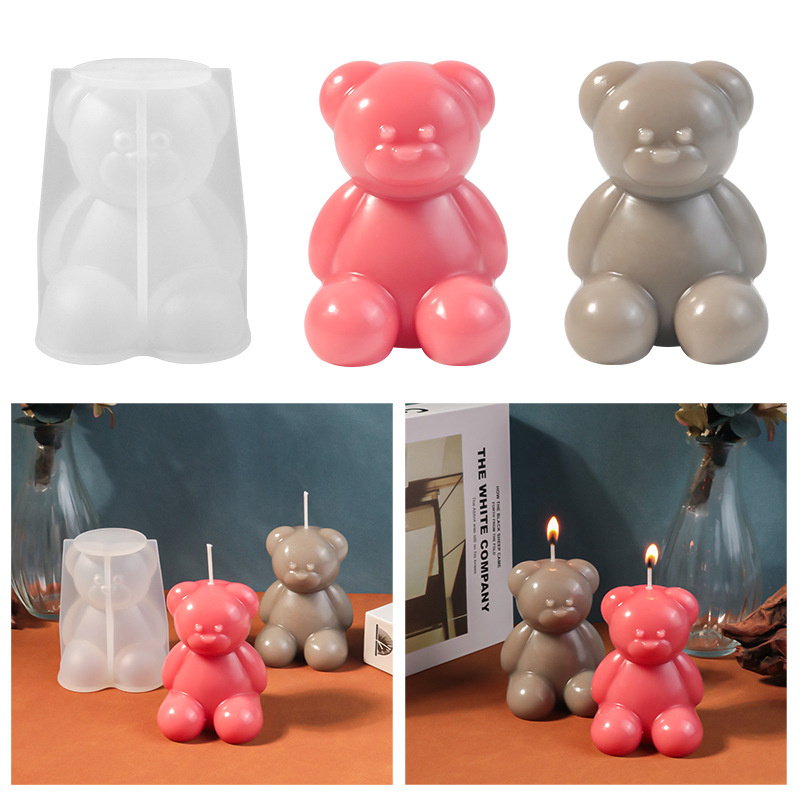 Silicone Mold for Sitting Bear Candle/Diffuser Candle/Gypsum Figurine Ornament.
