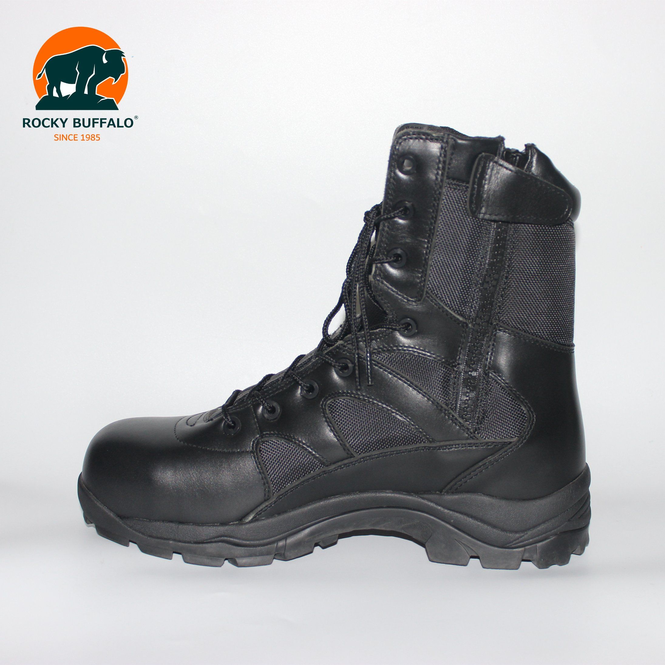 Rocky Buffalo Cheap Light Desert Black Leather Hiking High-Top Shoes Outdoor Tactical Boots