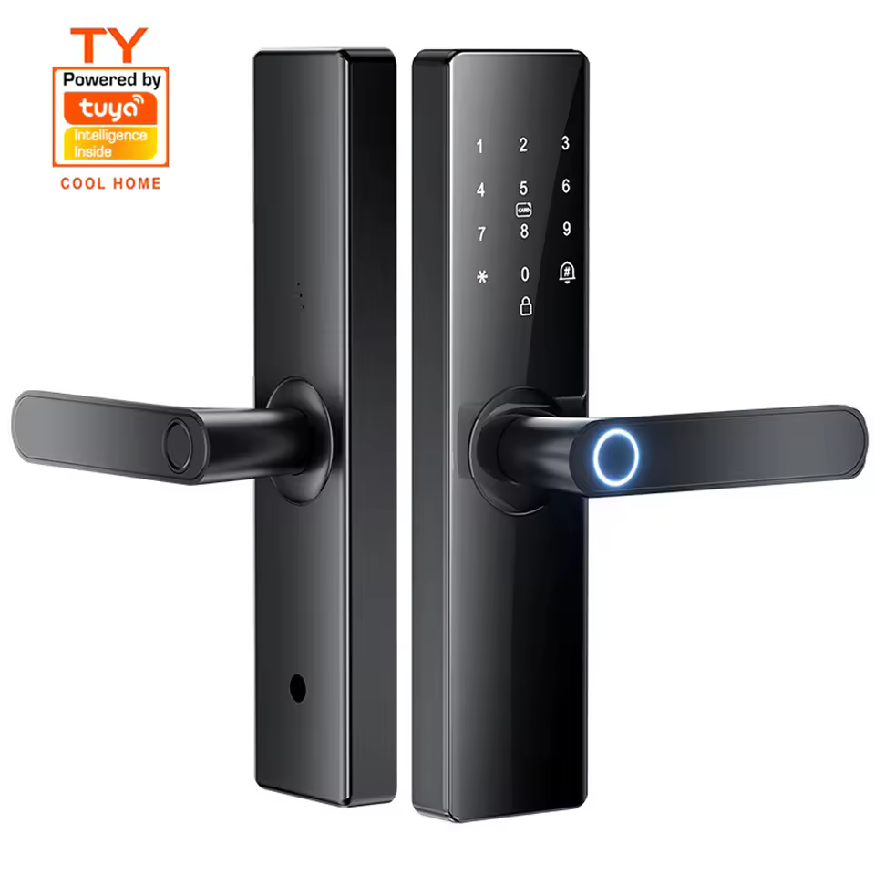 Tuya Factory Directly Smart Locks For Front Door Home Apartment Room Digital Password Keyless Entry Fingerprint Smart Door Lock