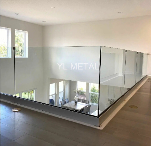Minimalist Aluminum U Channel, Balcony, Deck, Glass Railing, Durable Design