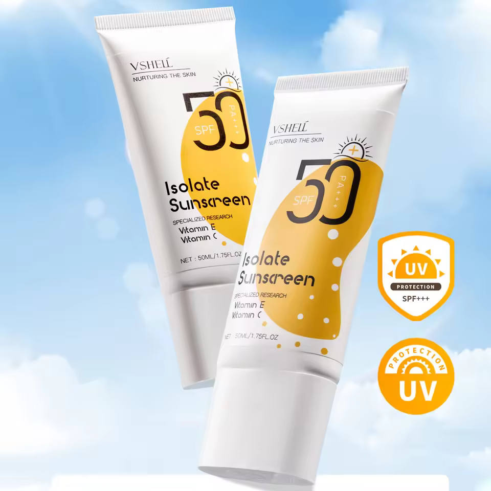Private Label Korean Sunblock Water Resistant Non-greasy Natural Organic Mineral Sun Block Cream Spf 50 Sunscreen
