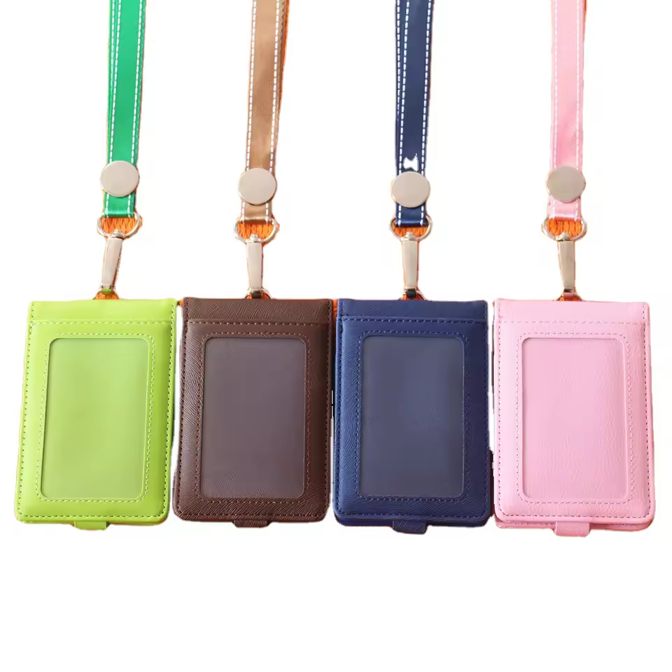 Factory Direct Sale Student Badge Id Name Card Pouch Holder Covers Bag Badge High Quality Lanyard Badges Holder Pouch