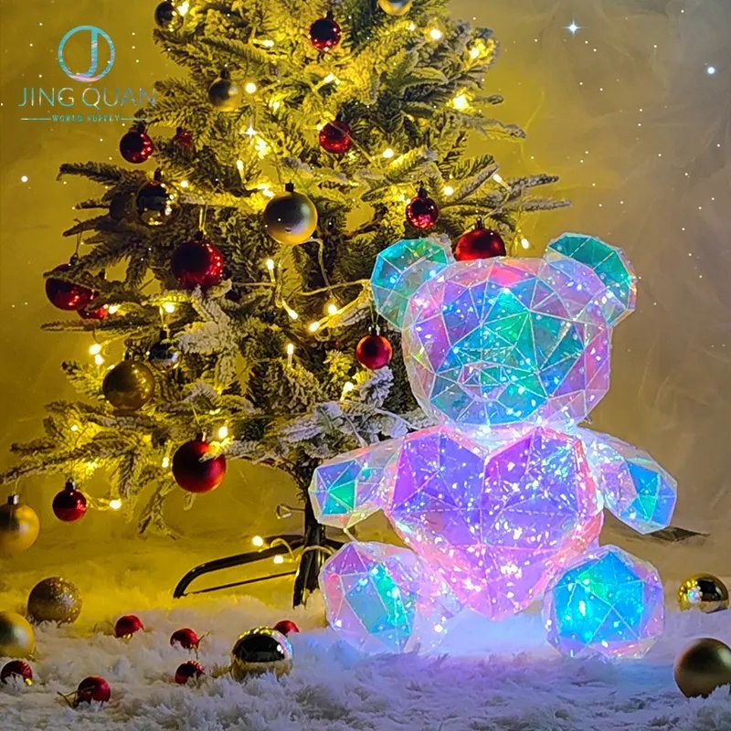 Christmas LED Decoration Motif Lights up Teddy Bear Wedding Decorative Party Lighting Gifts