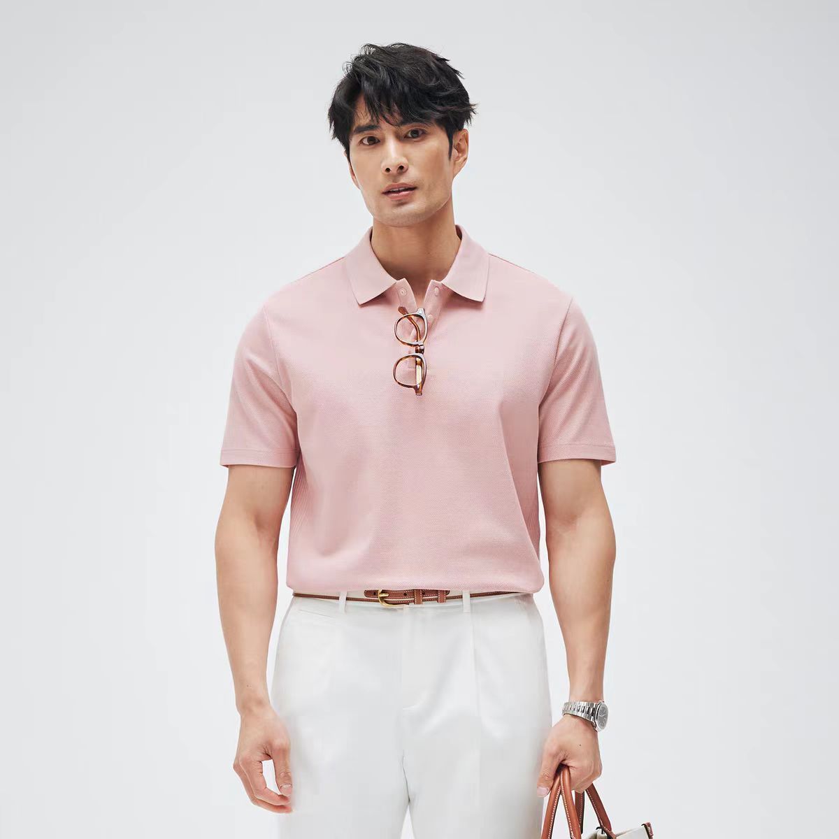 OEM Wholesale Logo Strip Clothes Quick Dry Fit Shirts Original Fashion Polo T Shirt for Men