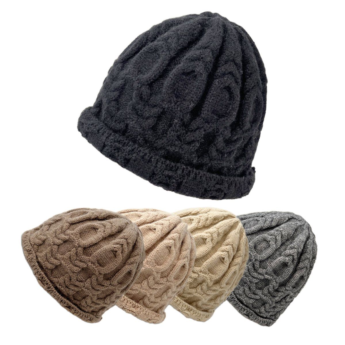 Cheap Wholesale Unisex Basic Black Gray Beanie Fashion Winter Knitted Beanie Hats