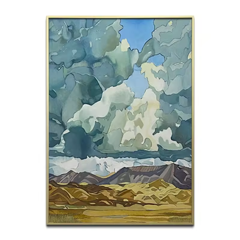Wholesale Abstract Famous Scenery Rectangle Printed Landscape Top High Painting Wall Art For Showroom