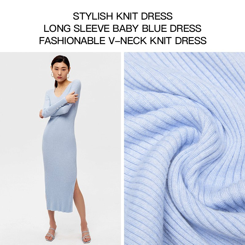 2025 Wholesale Latest Design Plus Size Women Dresses Solid Color for Women Autumn Winter Knitwear Sweater Casual Dress