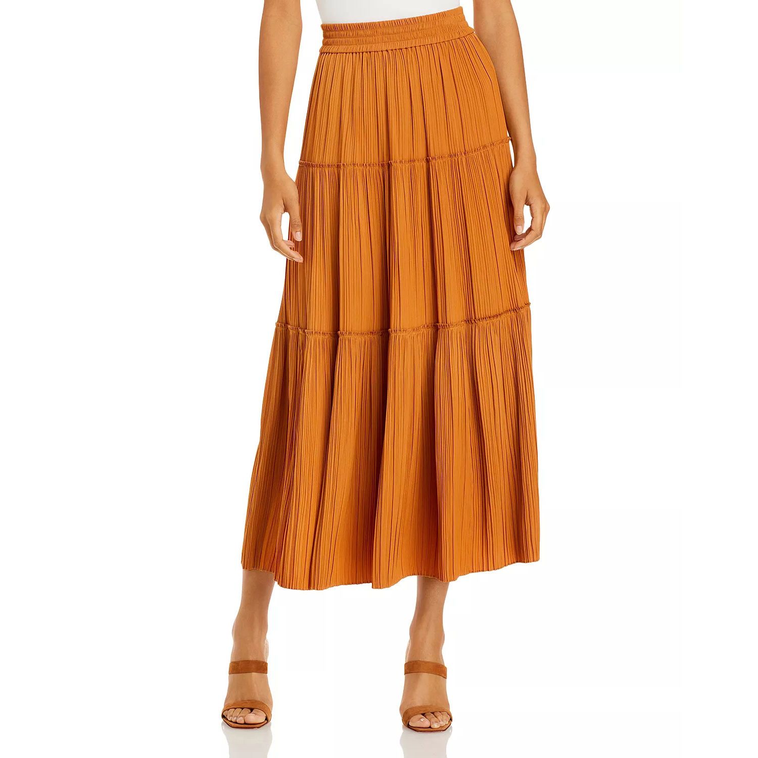 Latest Design for Wholesale High Quality Women Clothes Hot Sale Plain Pleated Chiffon Long Maxi Skirt Women