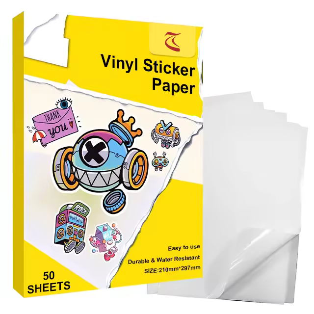 Inkjet Die Cut A4 Waterproof Printable Printing Sheet A3 Wholesale White Packs Glossy Vinyl Sticker Paper