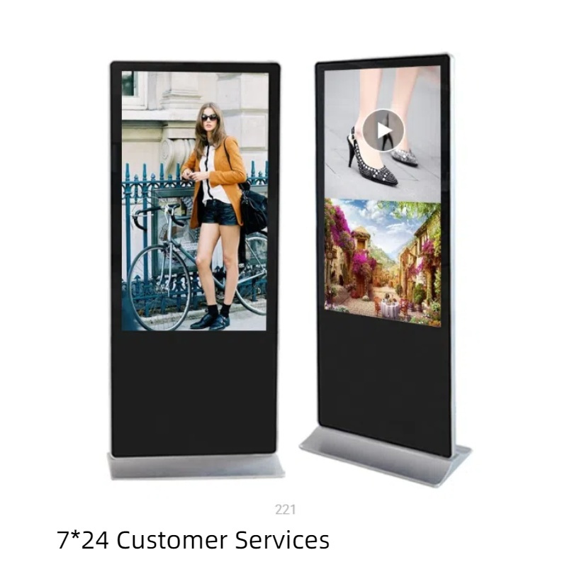 Factory Price32 43 49 55 Inch Advertising Koisk Free Standing Digital Poster Android Indoor Digital Signage Display Koisk Full Color LCD Digital Signage Display