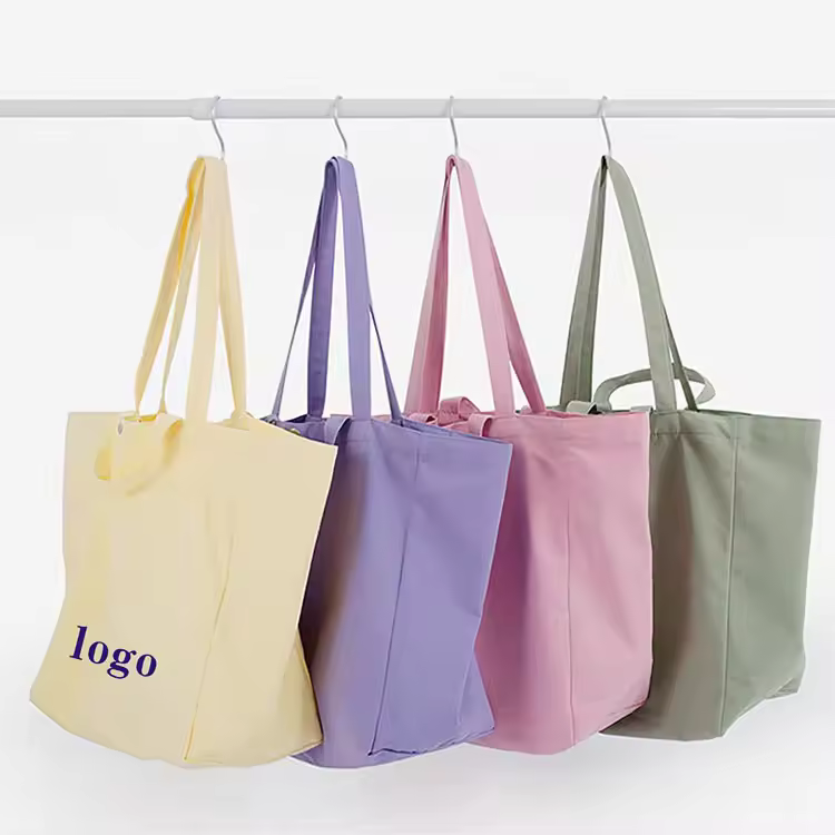 Wholesale Print Logo Durable Tote Bag Eco-friendly Reusable Grocery Shopping Canvas Gift Bag With Low Moq