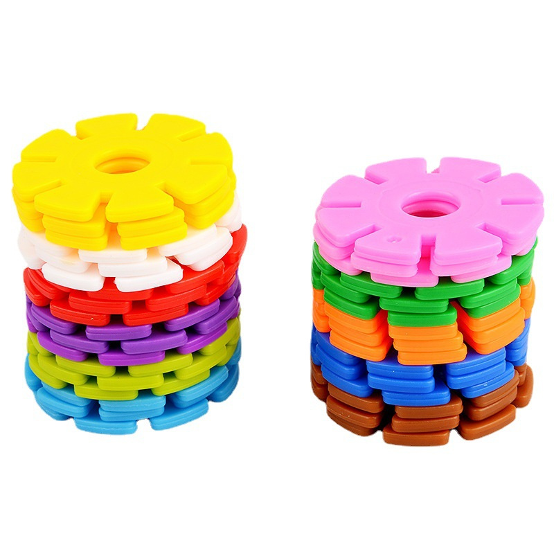 Wholesales Plastic Snowflake Building Blocks Educational Toy Rosettes DIY Kits