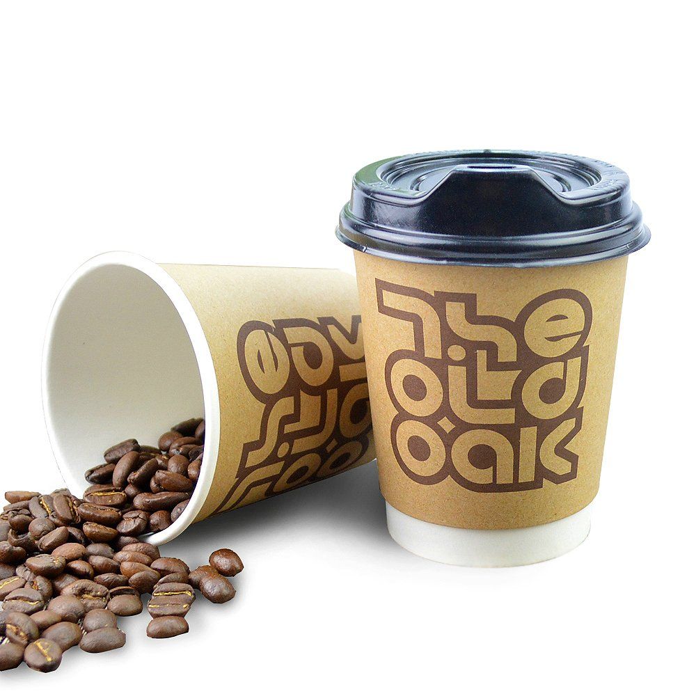 Wholesale Black Factory Vacuum Double Wall Paper Cup with Lid Modern Turkish Coffee Cups