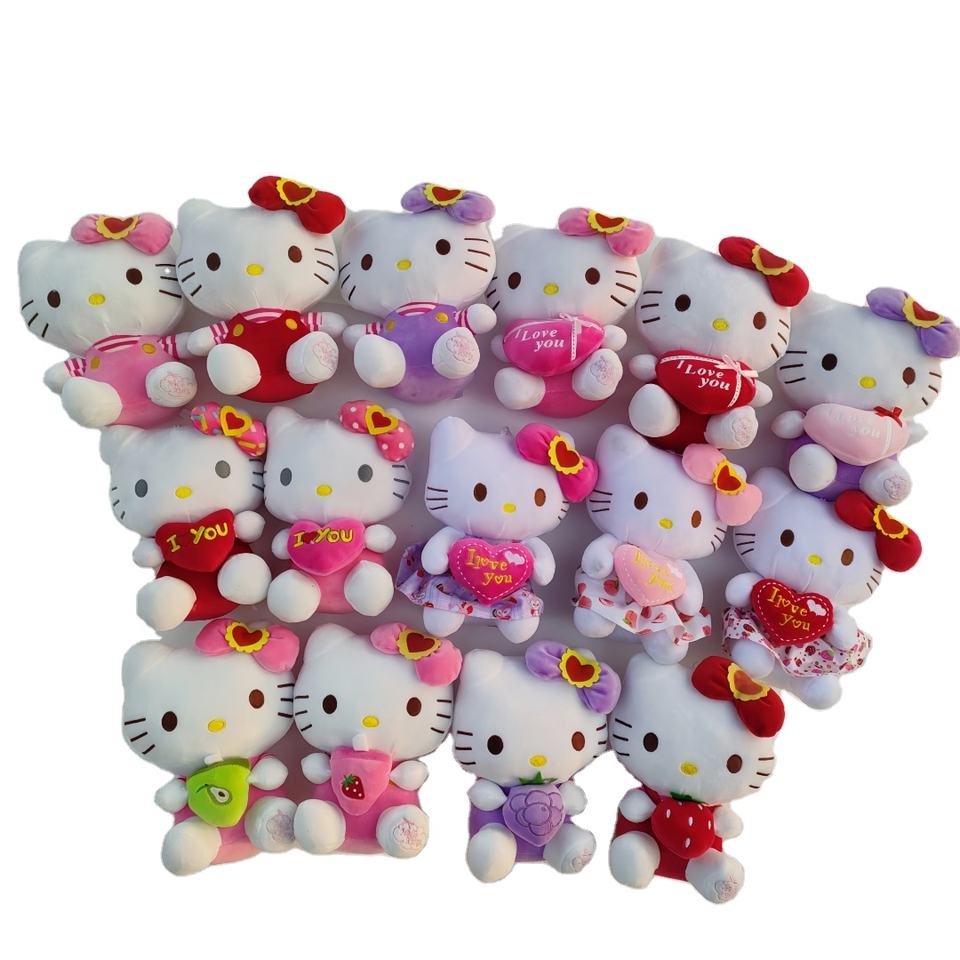2025 NEW XS 25cm Hello Cat Stuffed & Plush Toy Animal Kitty Dolls Kt Cat Children Girl Cat Throw Pillows Valentine Claw Machine