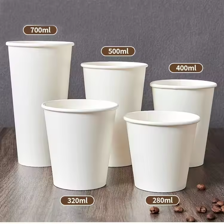Eco-friendly Thicker Single Wall Food Grade Paper Cups With Pp Lid Biodegradable & Compostable Waterproof For Hot Coffee