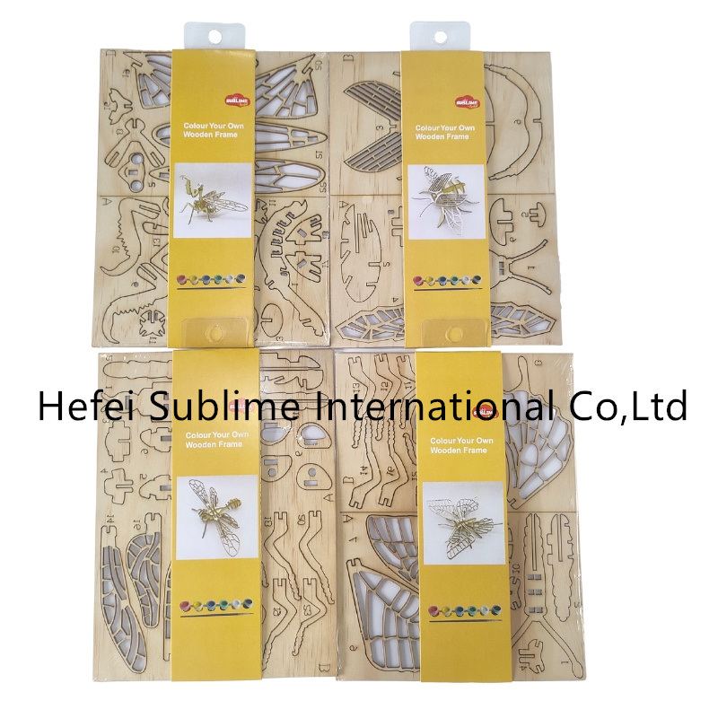 Wooden 3D Insects Puzzle, Bundle of Miniature Model Kit Insect Educational Toys for for Adults & Kids