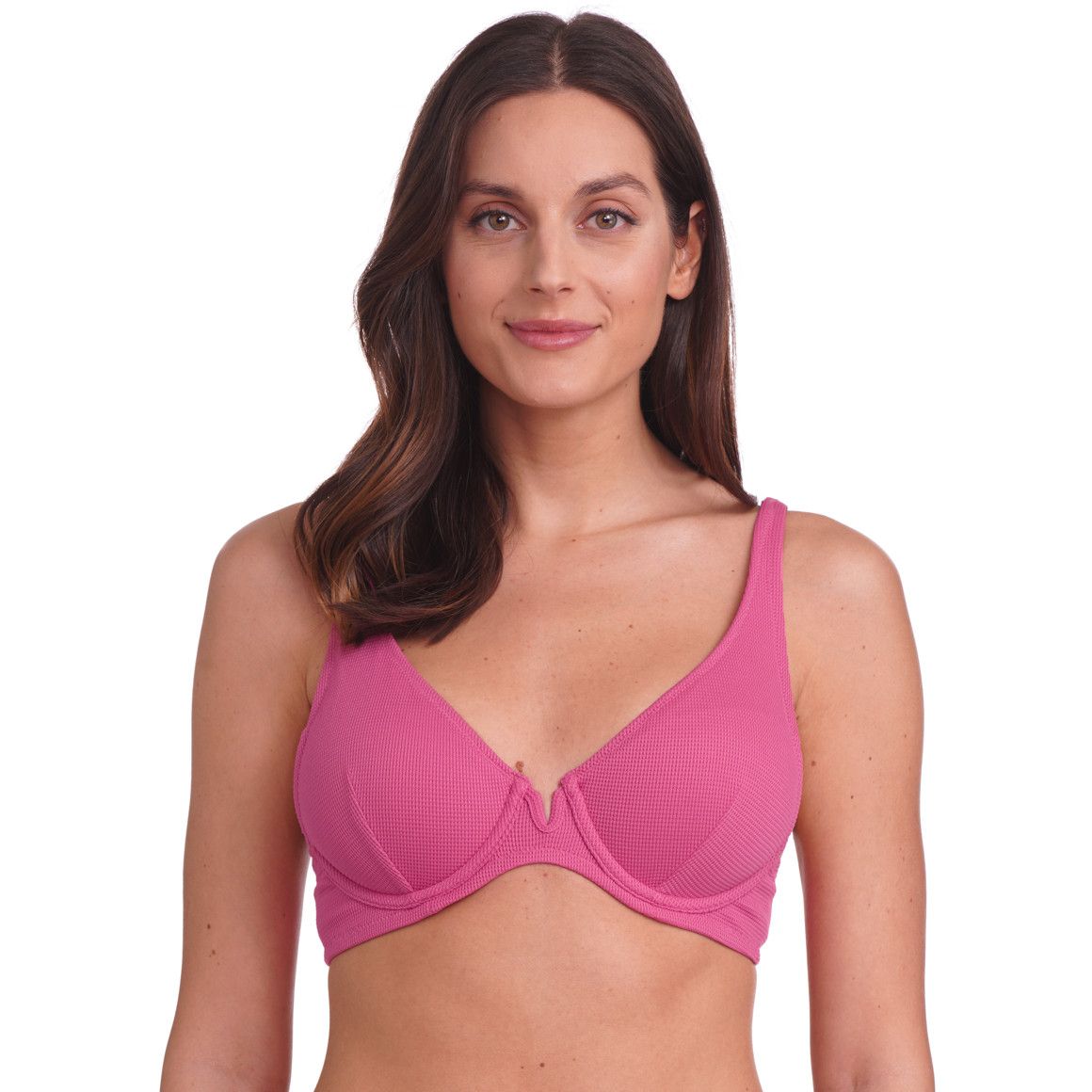 Women ODM & OEM Design Classic Structured Recycled Polyester Fabric Swimming Bikini Bra with Wire Cup