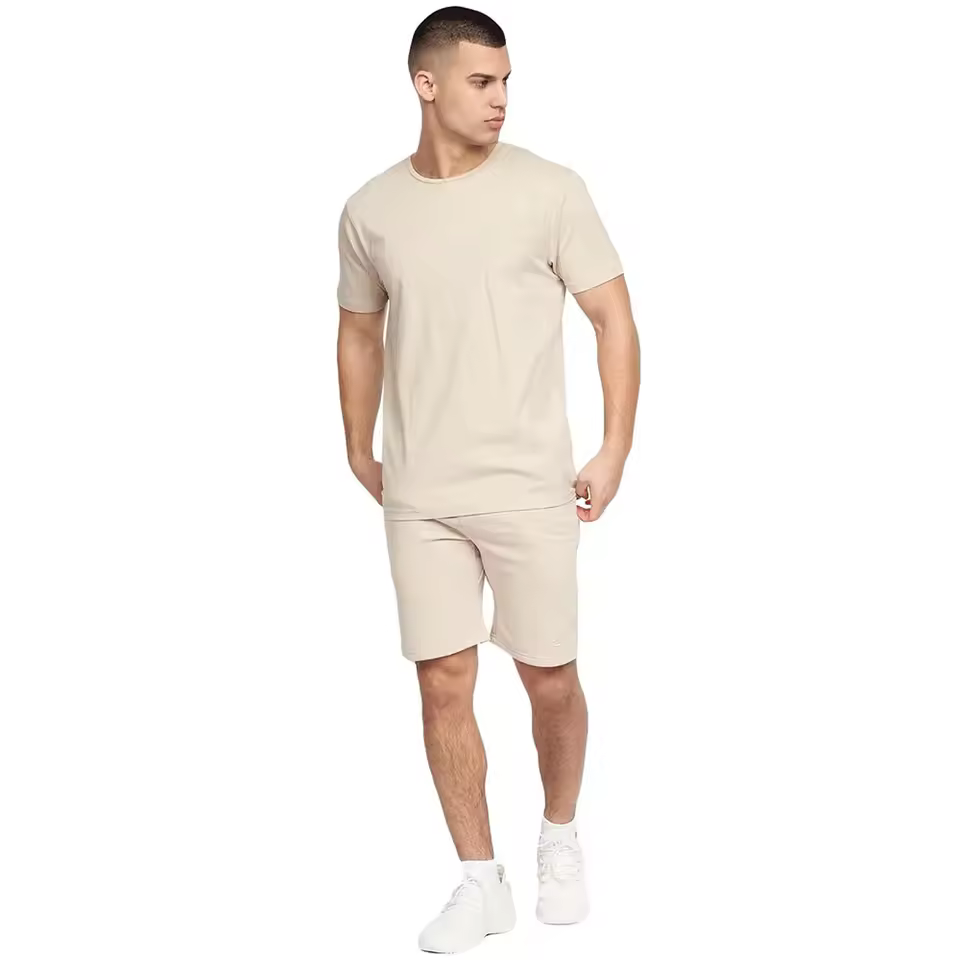 Trendy Mens Co-ord Twin Set Two Piece New Arrival Short Sleeve Top And Shorts For Mens With Custom Printing And Private Label