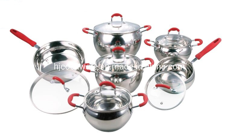 Apple Shape 12PCS Stainless Steel Cookware Kitchen Utensils with Silicone Handle