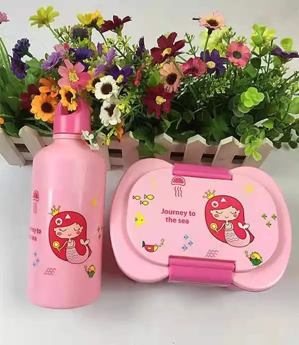 Bento Lunch Box Water Bottle for Kids Girls Boys Children School Kindergarten Mini Snack Sandwich Food Container