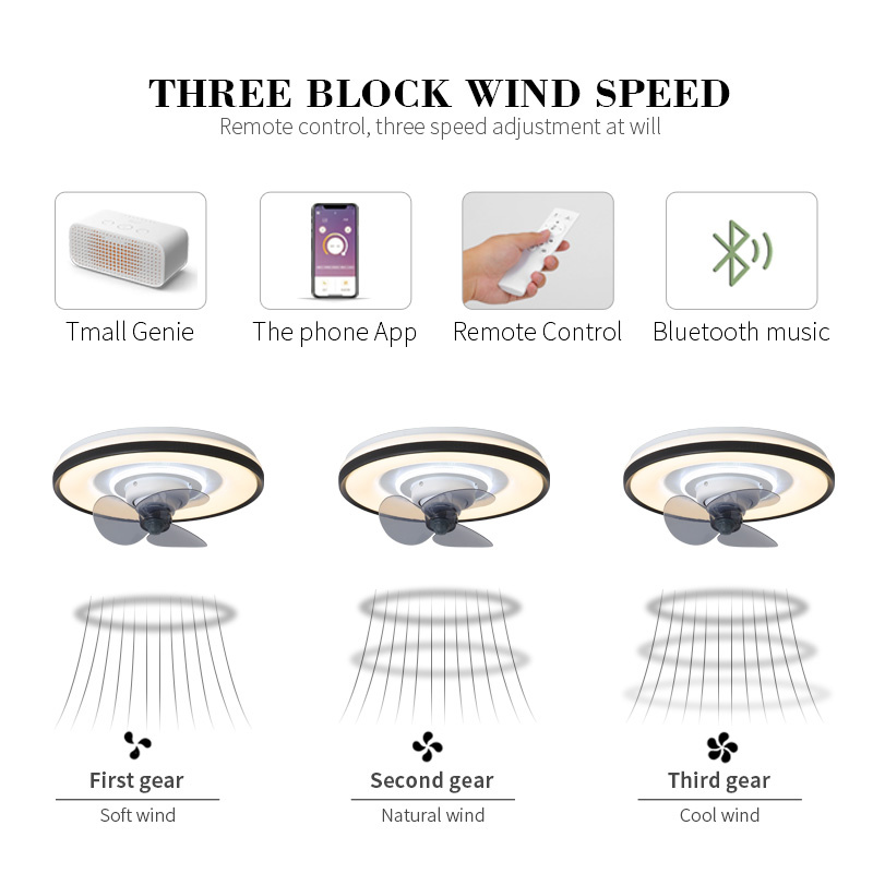 Three Warranty Bass Run Fan Remote Control Young People Prefer Latest Modern LED Ceiling Fan with Light