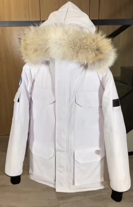 S-XXL Raccoon Fur Wolf Fur Puffer Gose Canada Filled Quilted Detachable Removable Hood Mens Canada Parka Down Coat Jacket