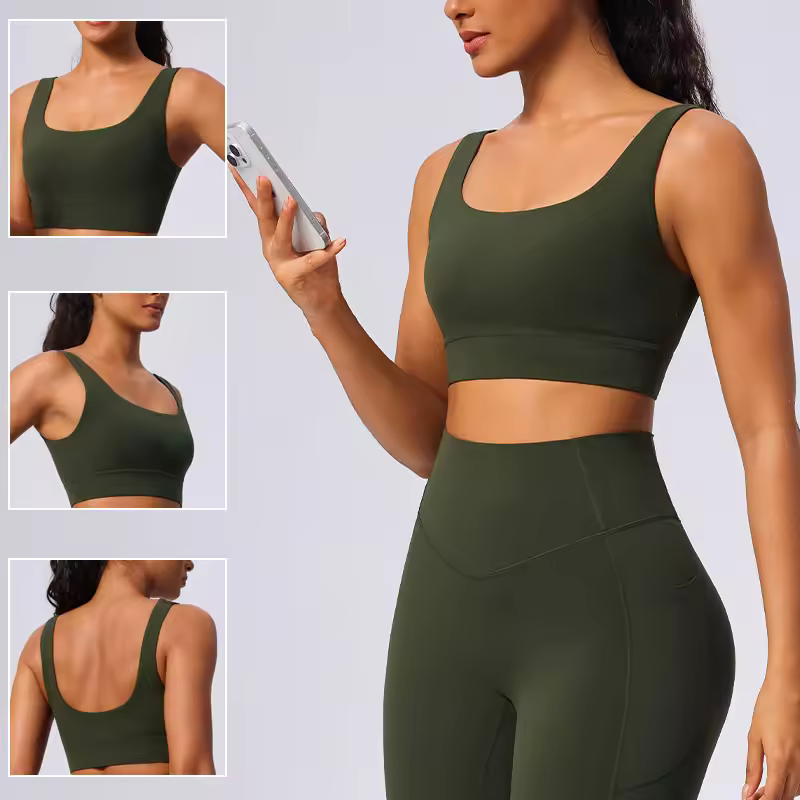 2025 New Style Reversible Beauty Back Shockproof Yoga Crop Top For Women Breathable Quick Dry Sports Underwear Lightweight Front