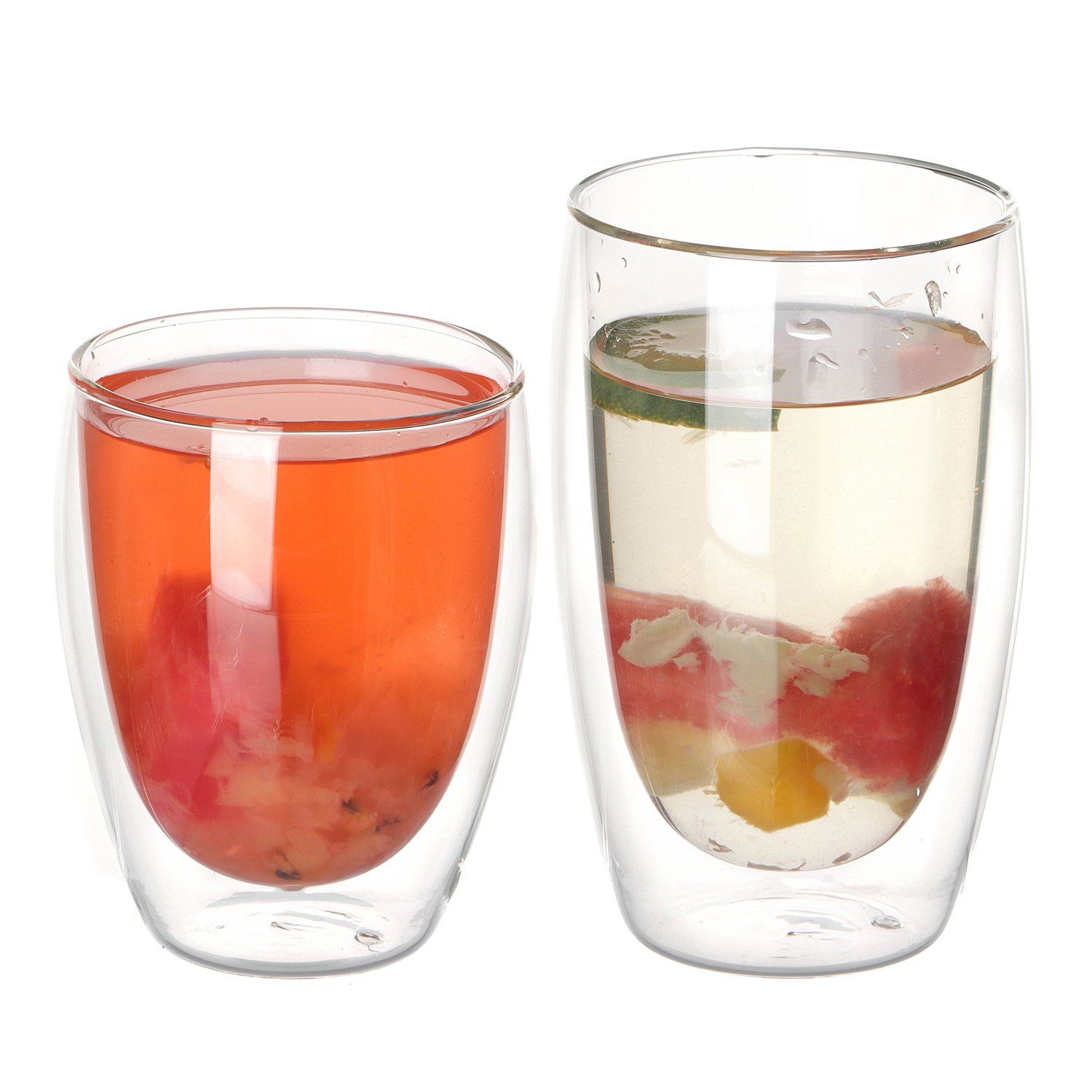 Double Wall Glass Tea Coffee Cups Mugs Drinking Glasses/ Double Wall Reusable Insulated Glass Coffee Mug
