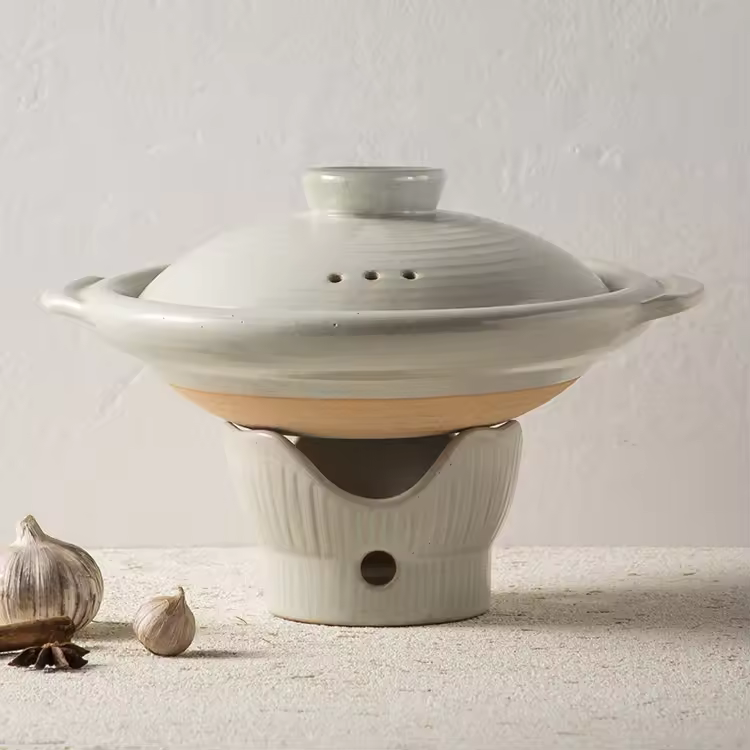 New Design 2 & 1 Ceramic Clay Pots For Cooking Cookware Casserole With Lid Cast Cookware