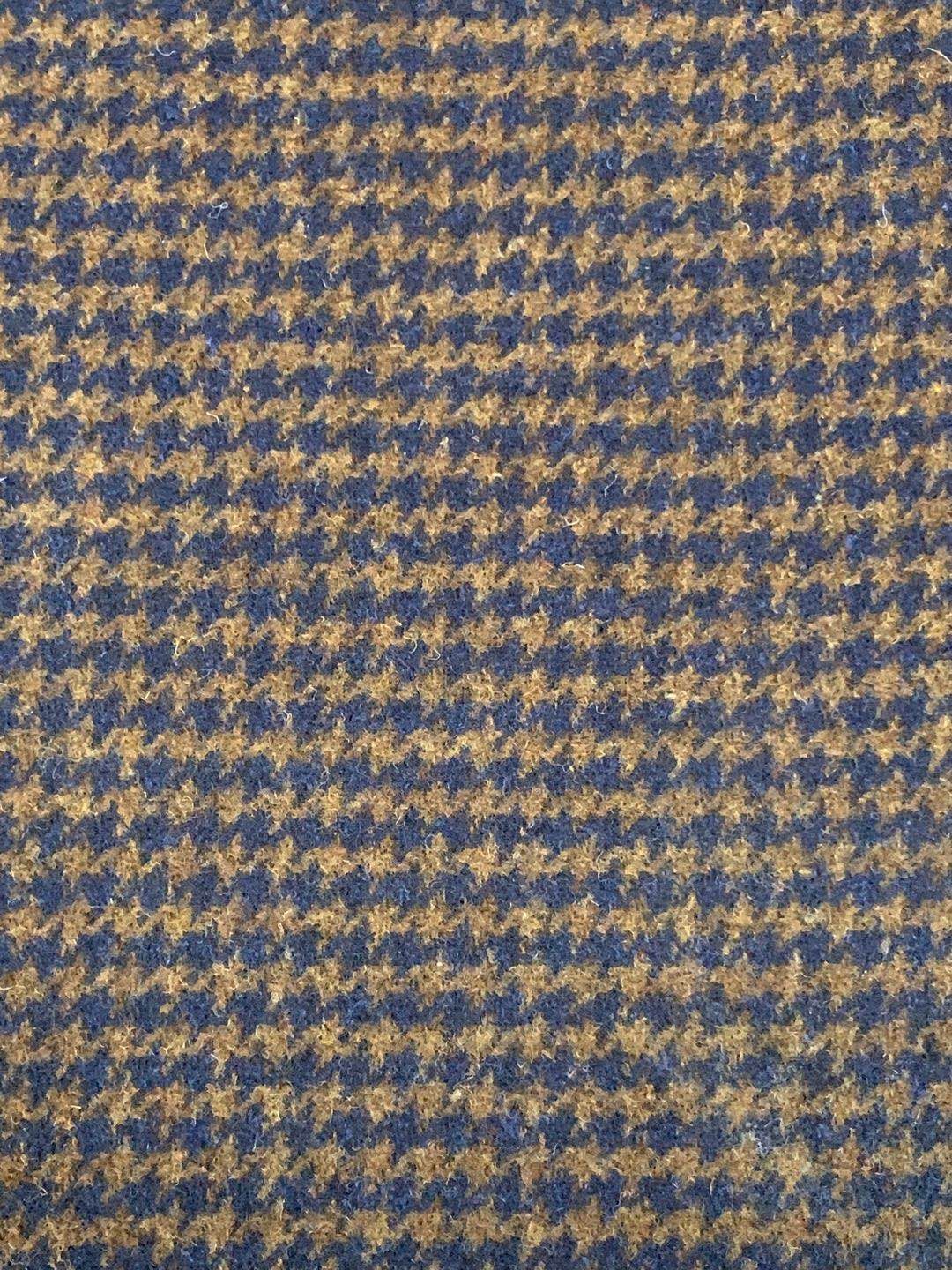 Heavy Italian Double Sided Mens Yarn Dyed Check Polyester 600G/M Wool Blend Plaid Tweed Fabric Woolen Fabric for Coats