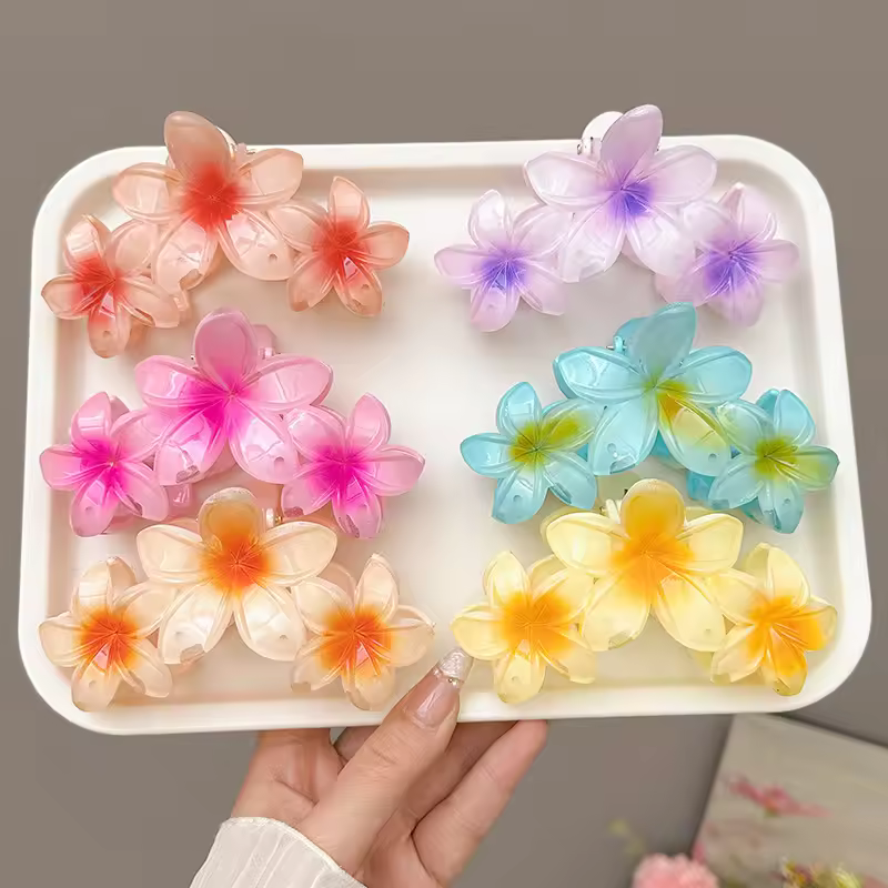Wholesale Cheap Women's Hair Accessories Plastic Big Casual Hair Clips Large Jaw Clips For Women Girls Flower Hair Claw Clips