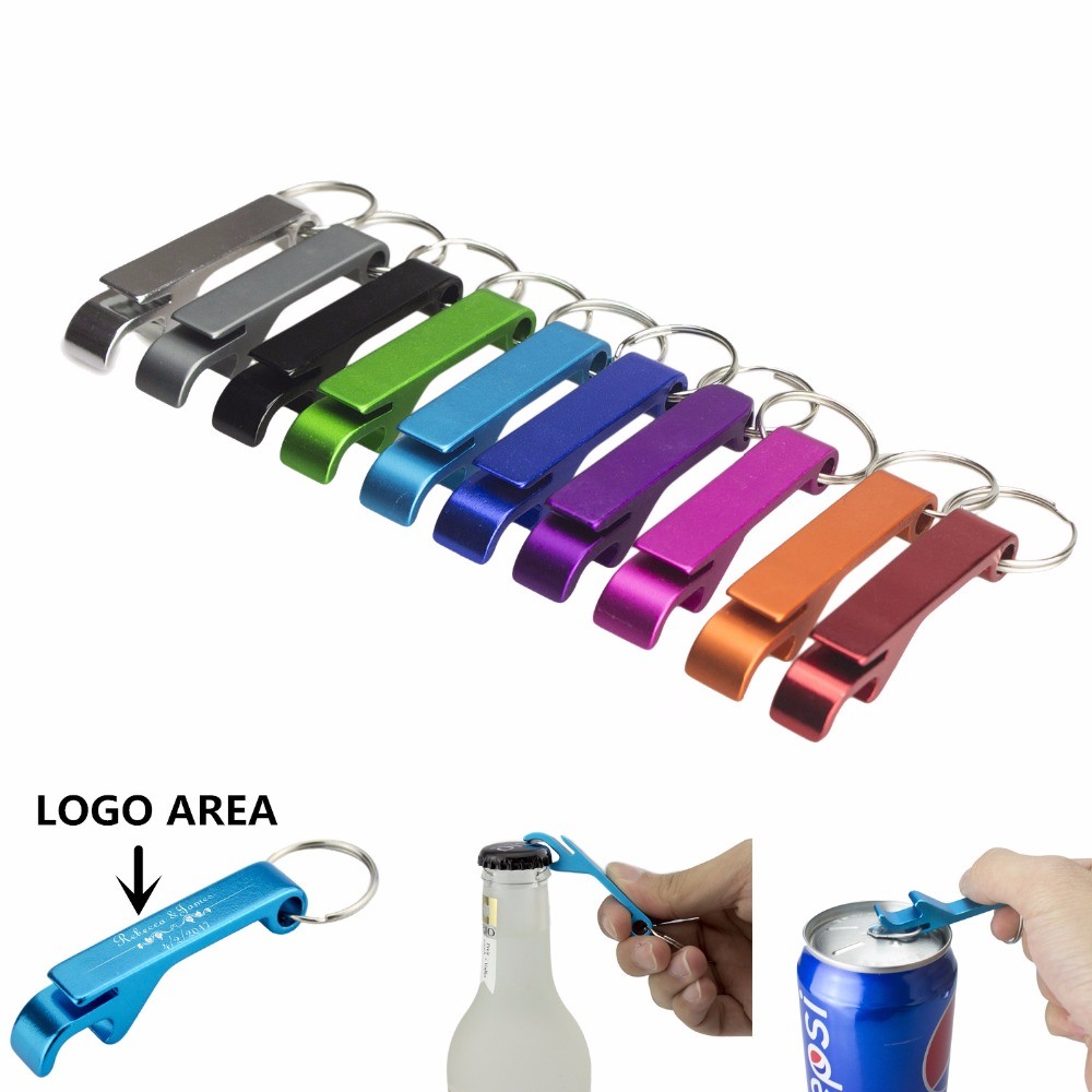 Beer Bottle Opener Keychain, Aluminum Beer Bottle Opener 11 Colors for Wedding Favor Gifts