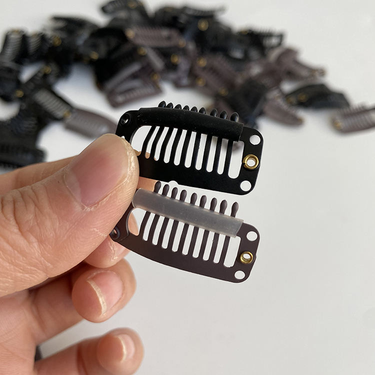 Wholesale 32mm 9-tooth Bb Clips Invisible Hair Extension Cap Tool Wig Clip Topper Hair Clips For Wigs Accessories Metal Tools