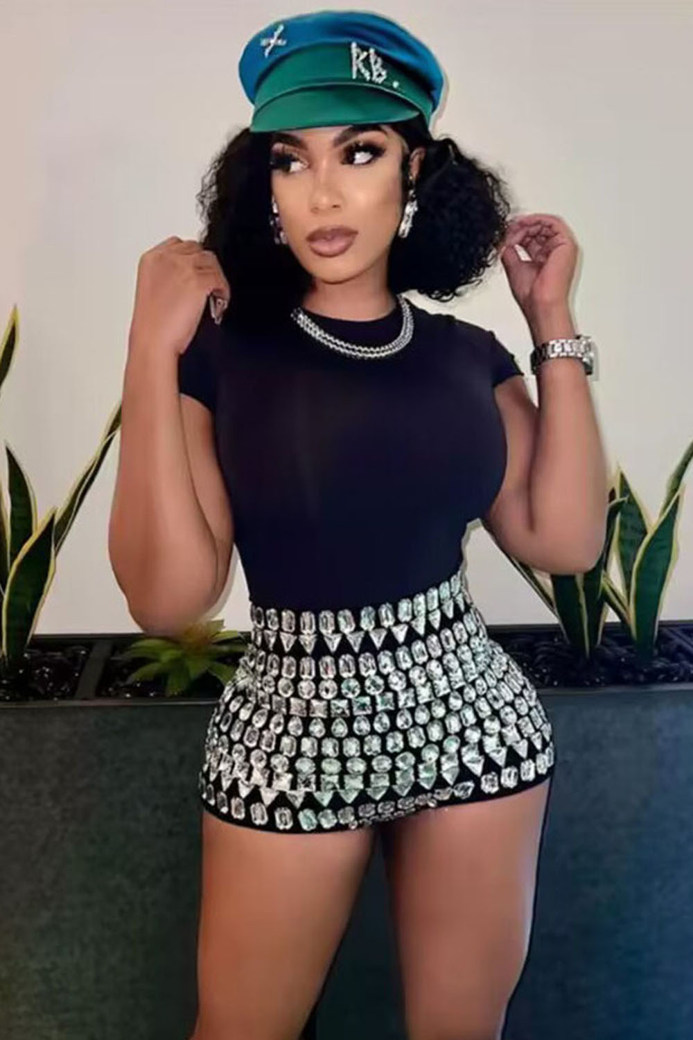 New Rhinestone Women Crystals Skirts Evening Night Fashionable Beading Sexy Party Dress