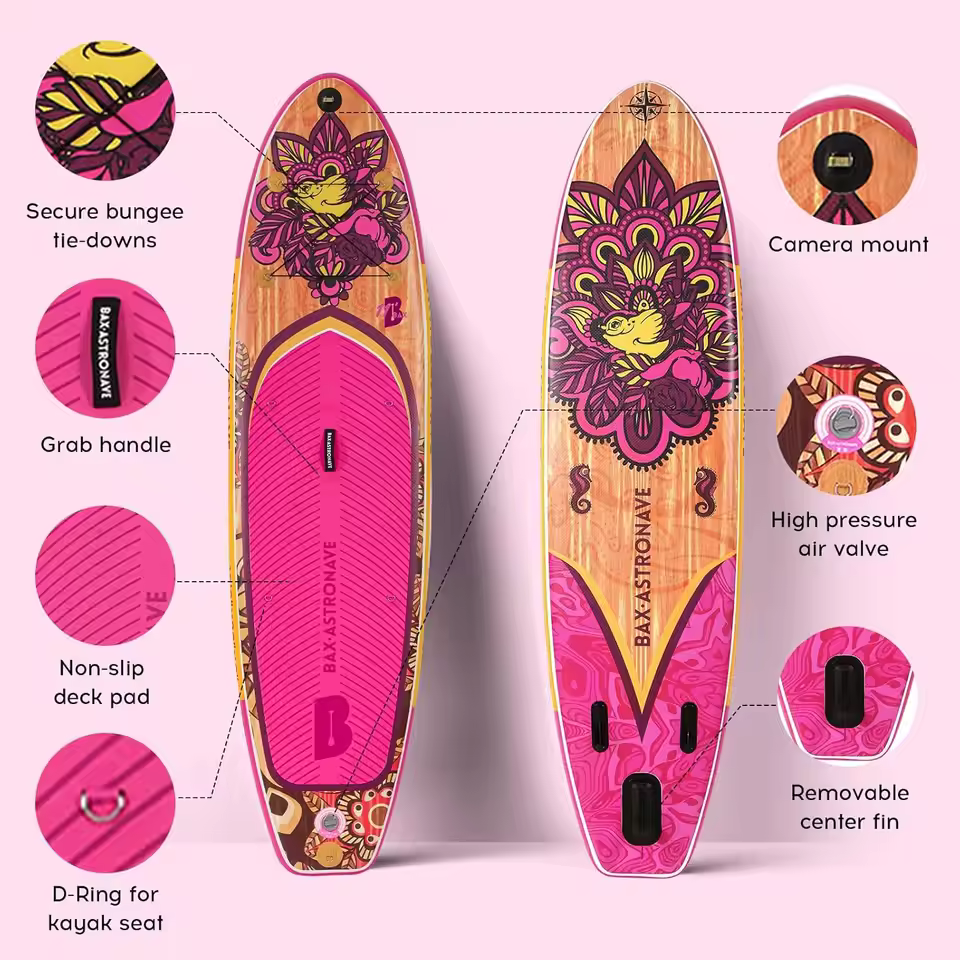 In Stock Double Layer Drop Stitch Paddle Board Inflatable Uv Printing Isup 11' Stand Up Sup