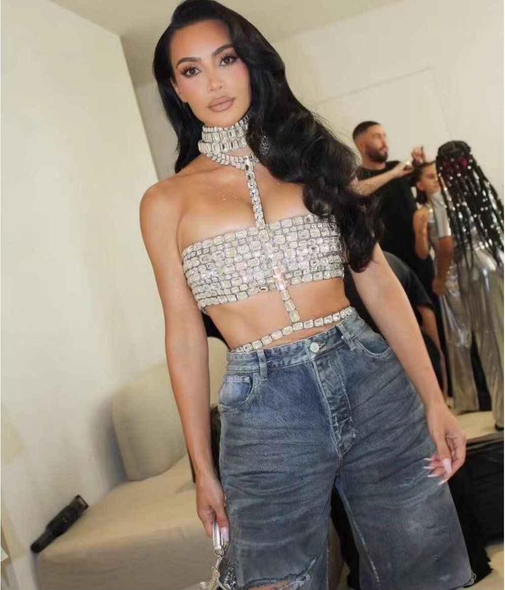 Backless 2024 Summer Stand Collar Tops Sleeveless Sexy and Luxurious Tube Top