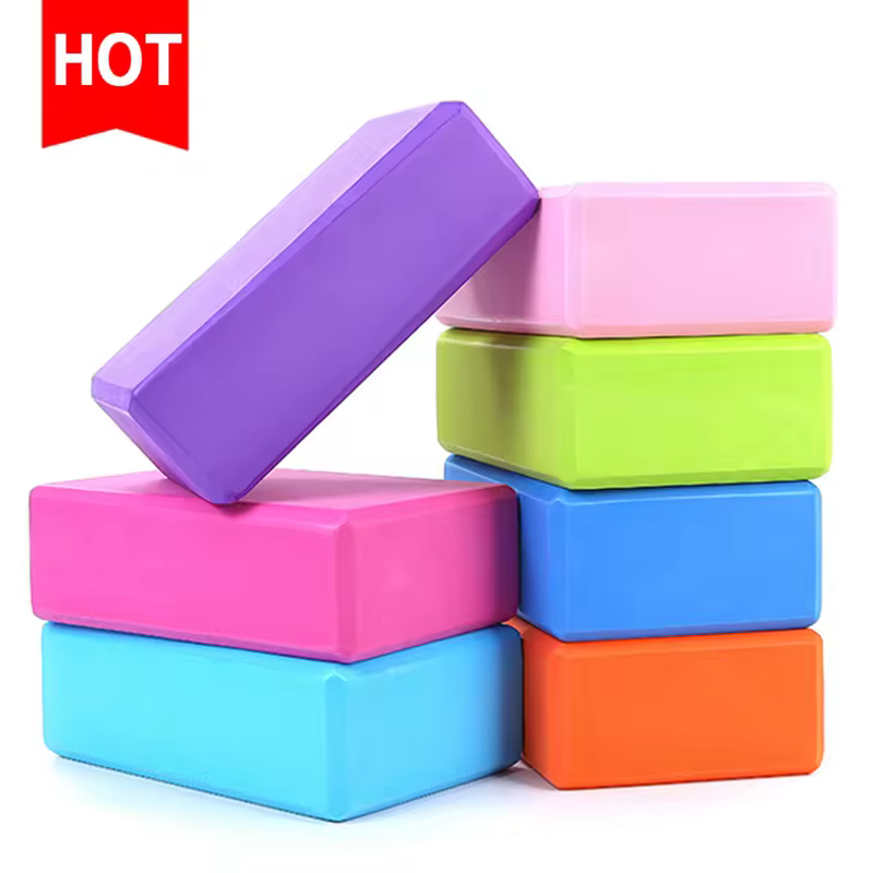 2025 High-density Eco-friendly Recycled Green Eva Foam Yoga Block Strap Set 3*6*9/"/4*6*9/" Private Label Pilates Fitness Gym