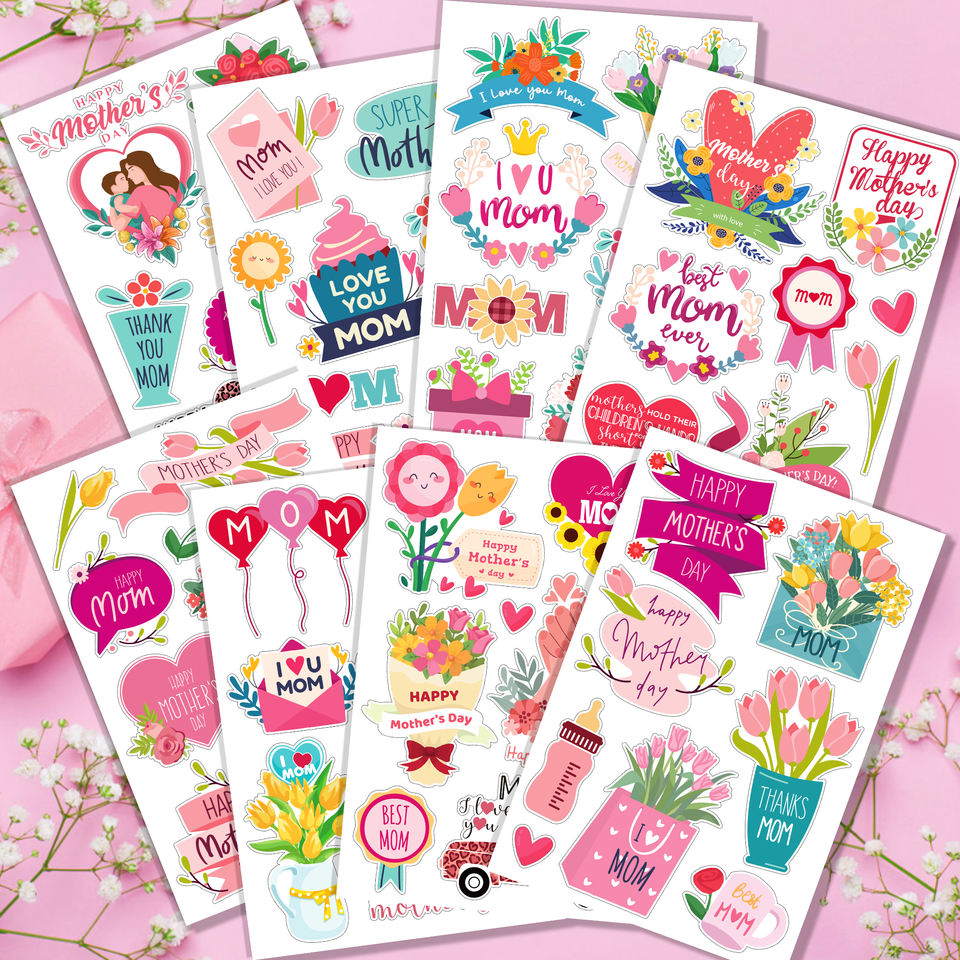 DM016 Mother's Day Window Stickers Home Office School Glass Window Clings Decals for Best Mom Party Decorations