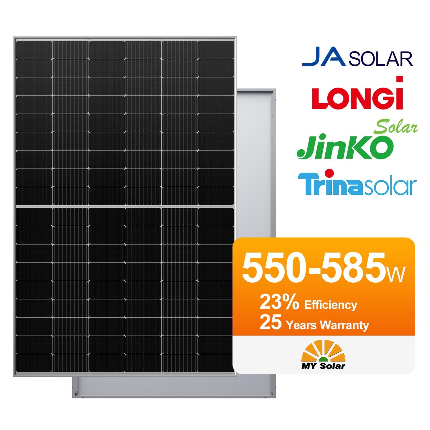 Longi/Mysolar Chinese Factory Half Cell Solar Module 550W 560W 570W 580W 585W Mono Solar Panel with 25 Years Warranty for Home and Home Use