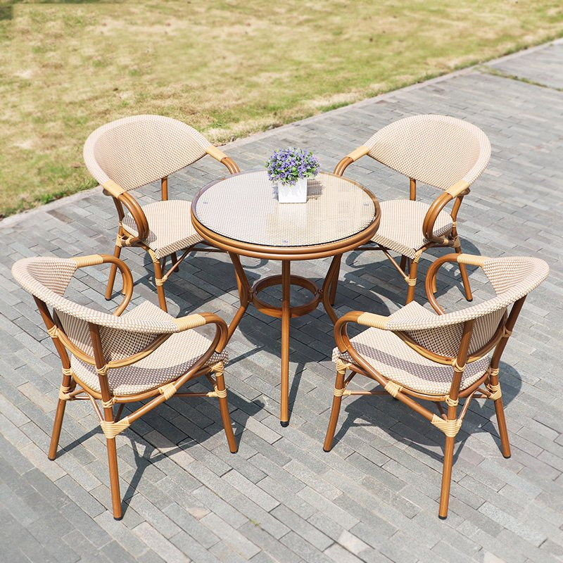 Outdoor Patio Rattan Chair Garden Furniture Set Bistro Table and Chair