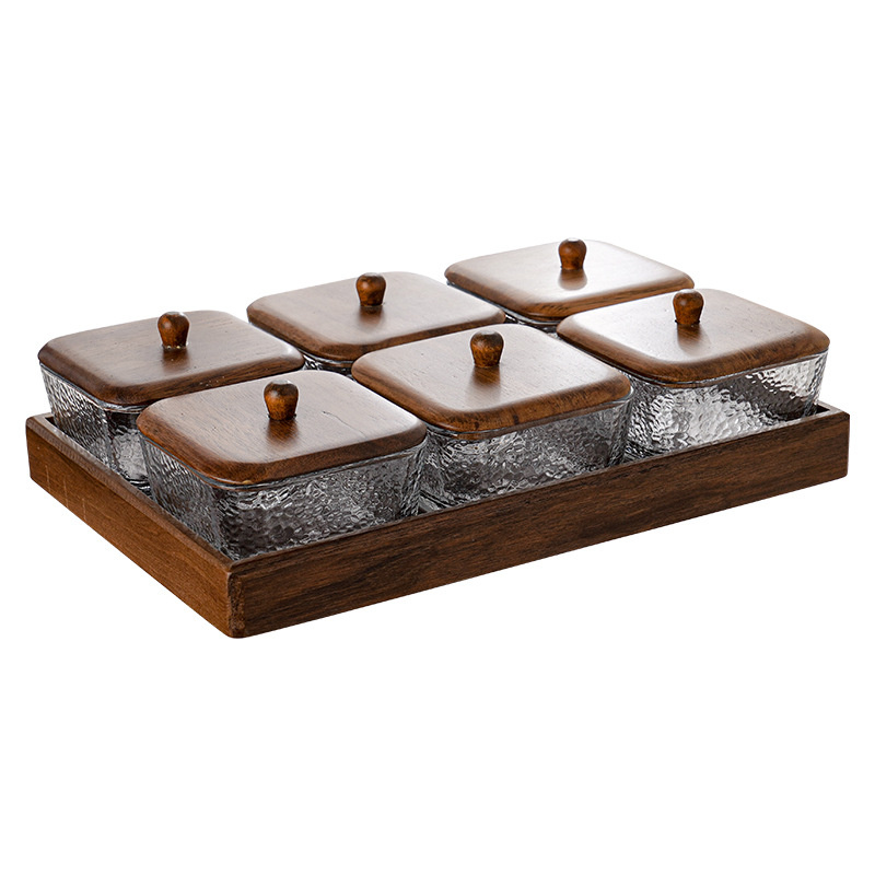 New Creative Walnut Plate Snack Home Compartment Dry Fruit Tray