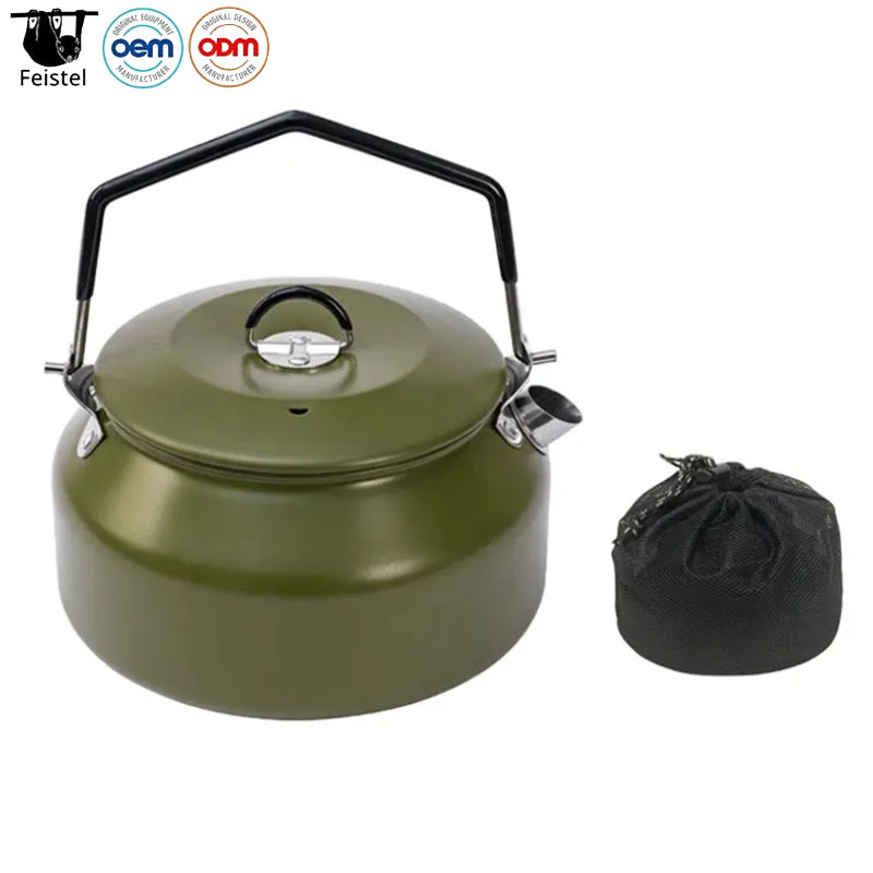 Hot Selling Outdoor 304 Stainless Steel Water Kettle Portable Teapot Household Coffee Pot 1L Camping Kettle Travel Cookware