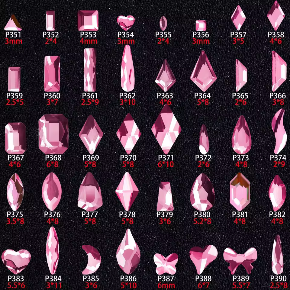 Hot-selling New Nail Art Diamond Light Pink Gold Bottom Flats Special-shaped Horse Eye Water Drop Glass Rhinestones For Diy Nail