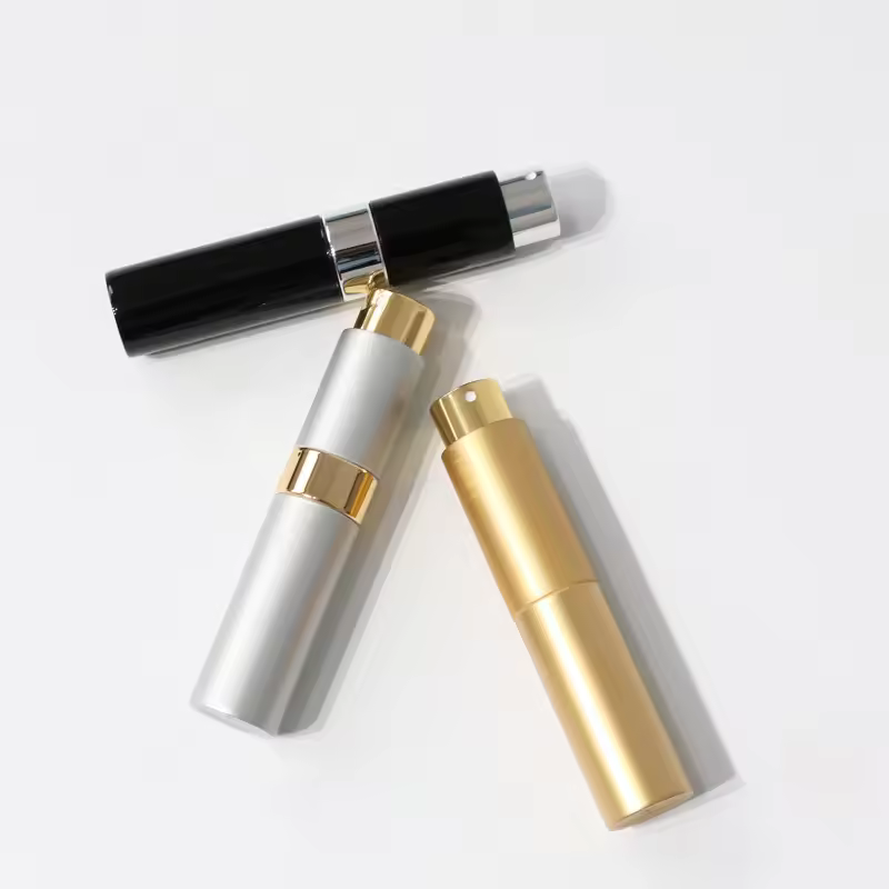 Latest 10ml Matte Gold Twist Up Perfume Atomizer 15ml Marble Travel Size Perfume Spray Bottle