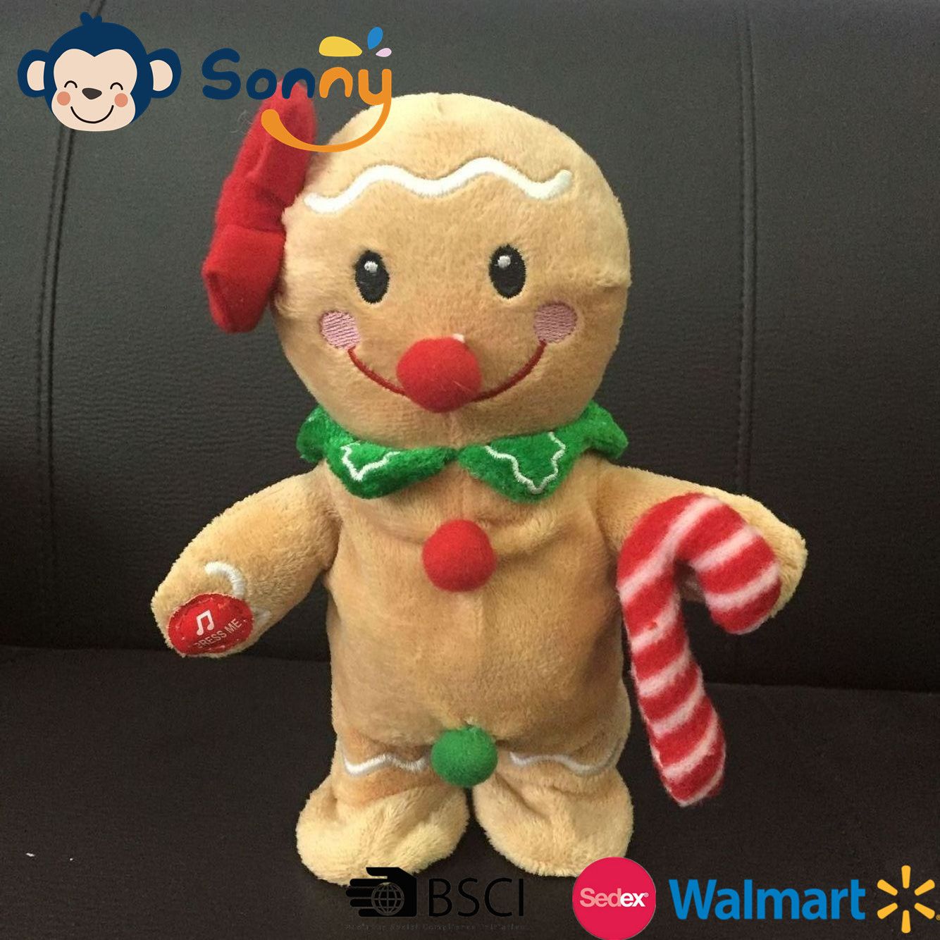 Plush Toy Factory Recording Repeating and Walking Plush Ginger Man