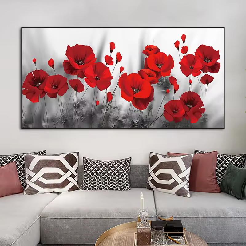 Home Decoration Flower Canvas Wall Art Posters And Prints Red Flowers Canvas Art Wall Pictures Still Life Paintings